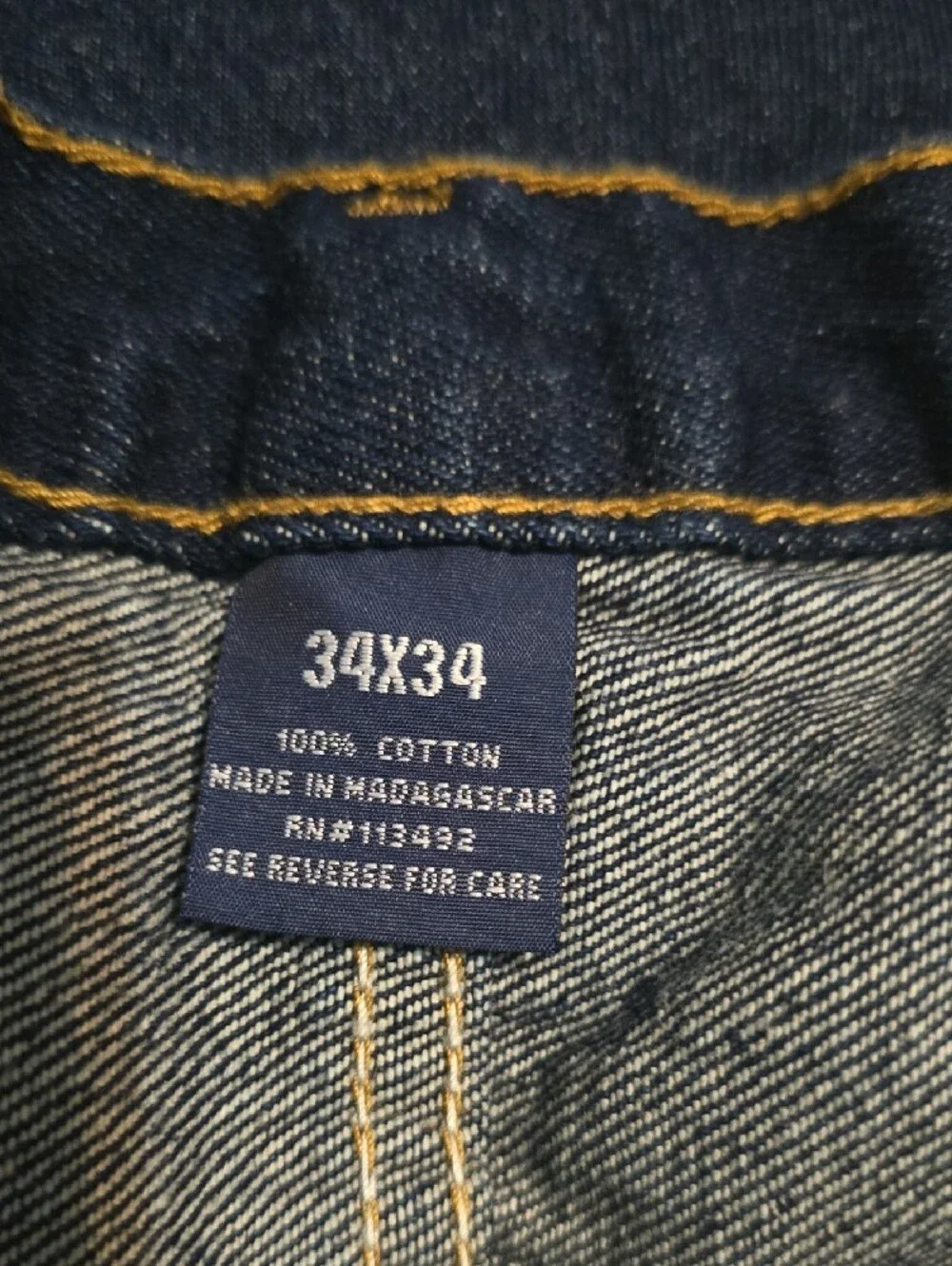 Men's Straight Fit Dark Blue Jeans - Classic Denim
